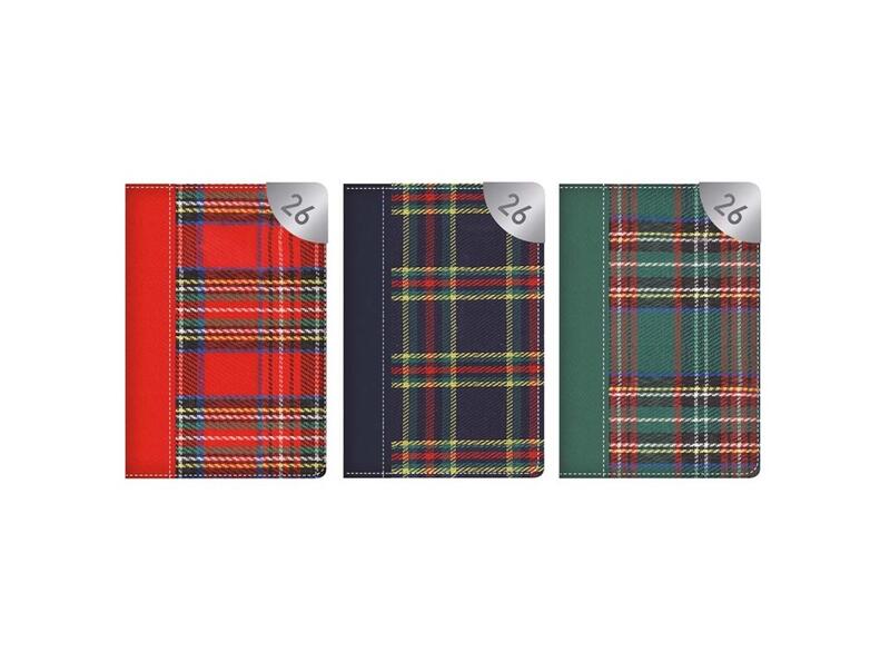 Diary Pocket WTV Tartan Fabric Assorted 1 count