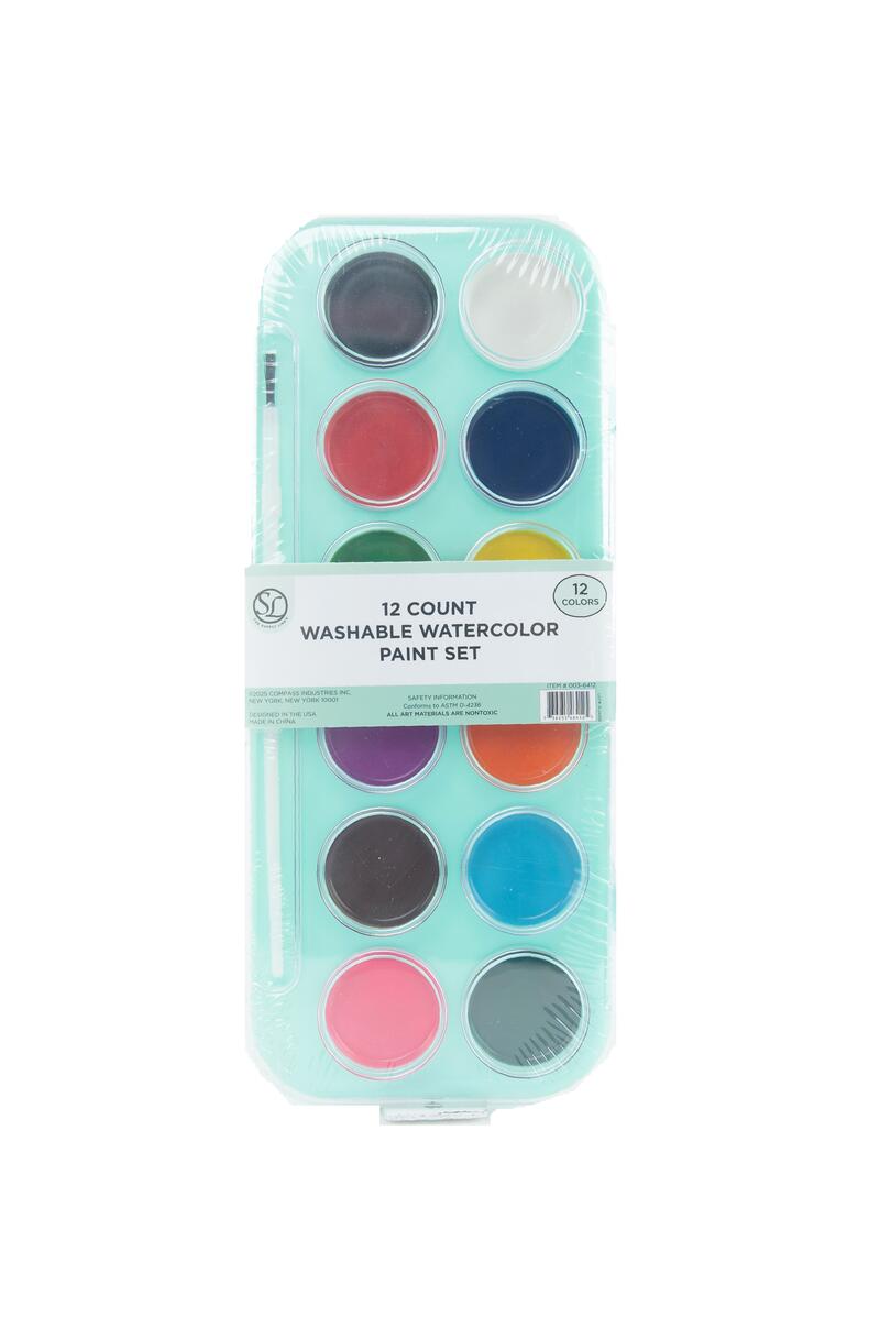 Suply Line Water Color Paint Set With Brush 12 count