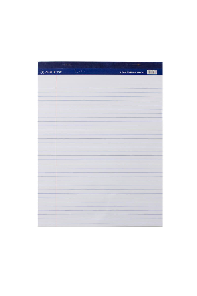 Challenge Letter Size Writing Pad White 40 Sheets: $4.00