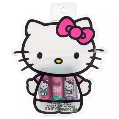 Hello Kitty Lip Balm In Pouch 3pk