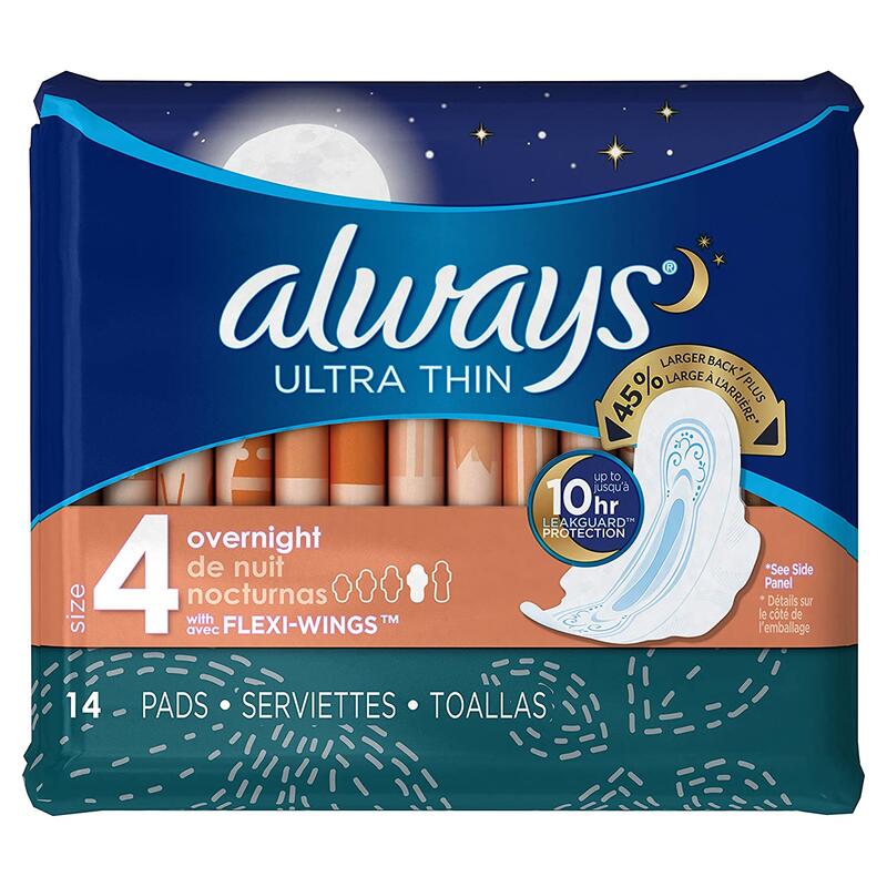 Always Ultra-Thin Overnight Pads with Flexi-Wings 14 ct