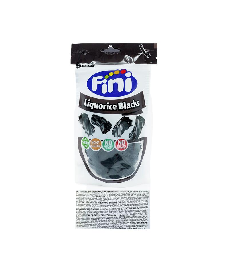 Fini Liquorice Blacks 180g: $6.00