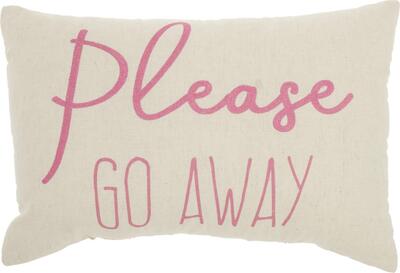 Please Go Away Pink Pillow