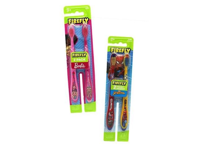 Firefly Kids Tooth Brush Spiderman/Barbie 2pk