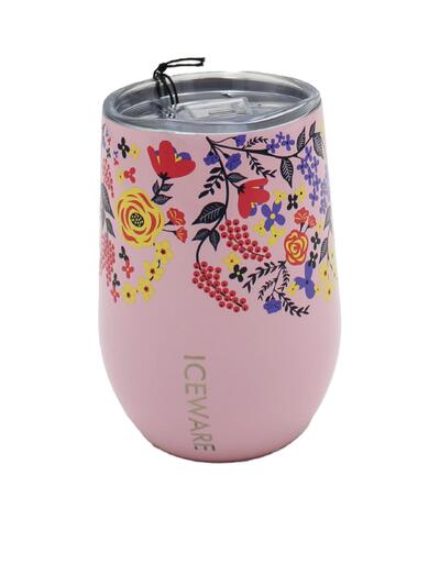 Floral Pink Double Wall Steamless Cup 14oz
