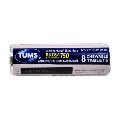 Tums Extra Strong Berries 8's: $3.75