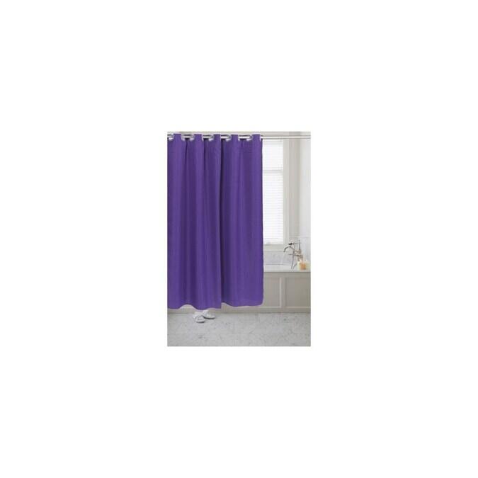 Shower Curtain Prehooked Fabric Purple: $20.00