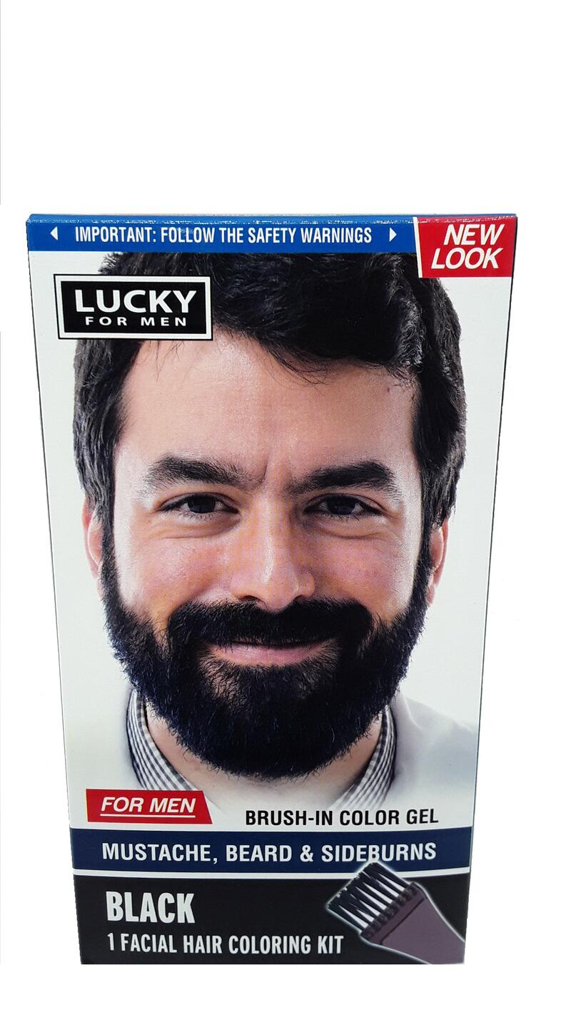 Lucky For Men Facial Hair Coloring Kit Black