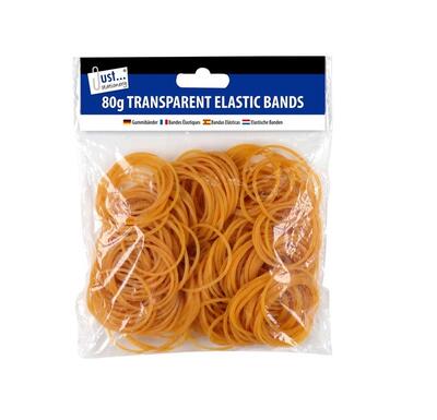 Just Stationery Transparant Elastic Bands 80gm: $5.00