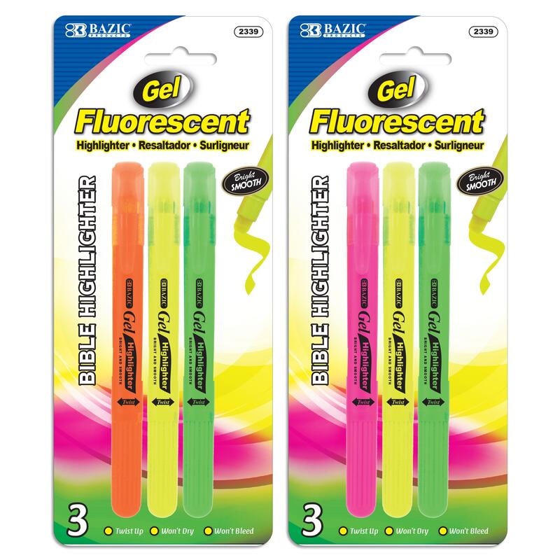 FLOURESENT GEL HIGHLIGHTER 3PK