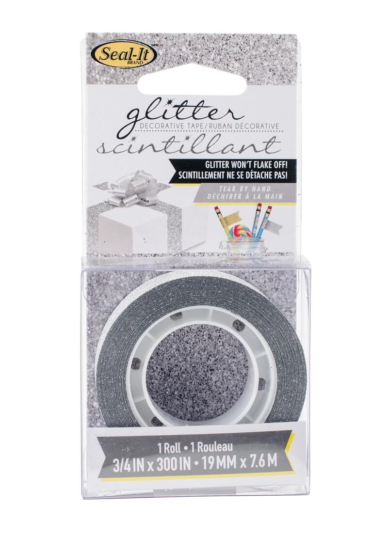 Seal It Glitter Silver Decorative Tape 3/4