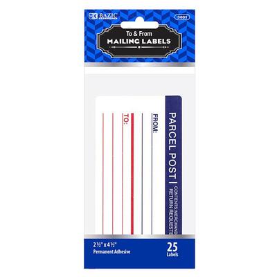 Bazic Mailing Label 25 Pack: $3.99