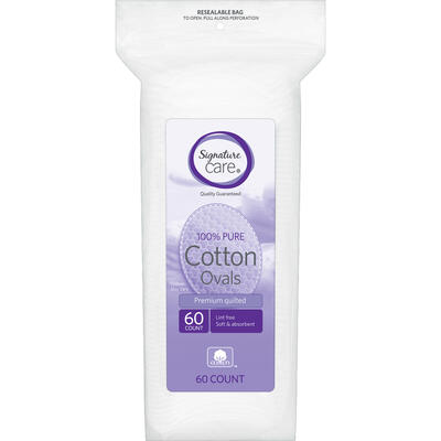 Signature Care Cotton Ovals 60 count