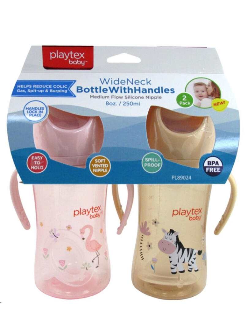 Playtex Wide Neck Bottle 8oz 2pk