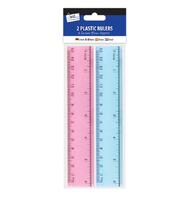 2pc Plastic Rulers Assorted Colours: $2.50