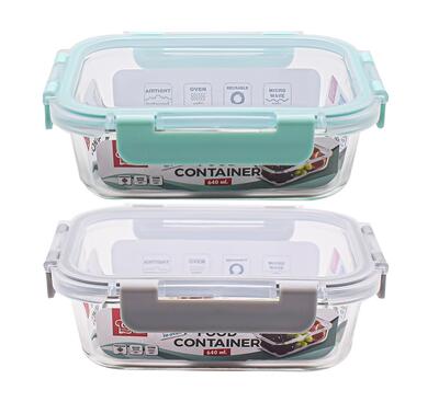 Rectangle Glass Food Container With Lidr 21.60oz