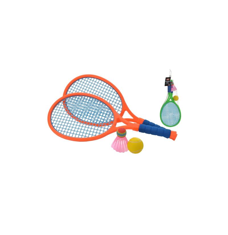 2 Player Junior Neon Colour Tennis Set