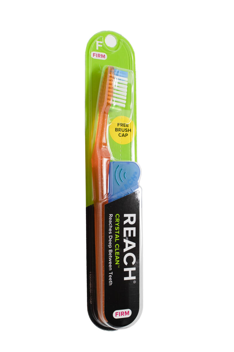 REACH Crystal Clean Toothbrush with Firm Bristles, 2 Count
