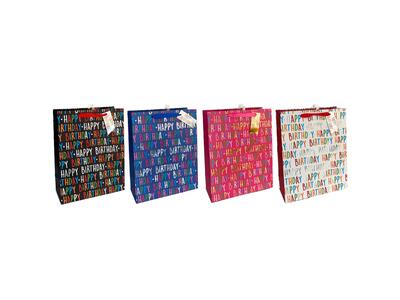 Paper Bag Embossed Birthday Jumbo Assorted 1 count