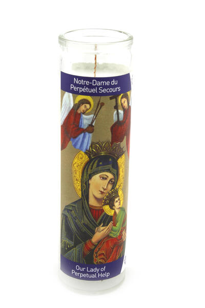 Serenity Glass Candle Lady of Perpetual Help 340g