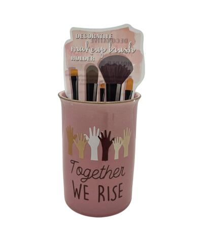 Together We Rise 3.5x5.25 Ceramic Decorative Makeup Brush Holder