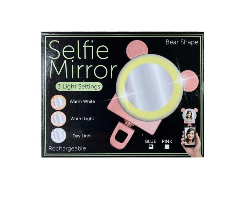 Bear Shape Phone Ring Light With Mirror Assorted