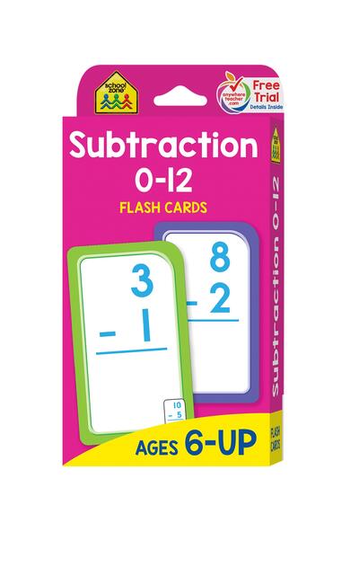 School Zone Subtraction 0-12 Flash Cards Ages 6 and Up