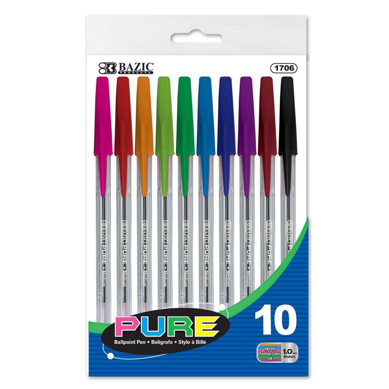Bazic Pure Neon Color Stick Pen 10 ct: $5.00