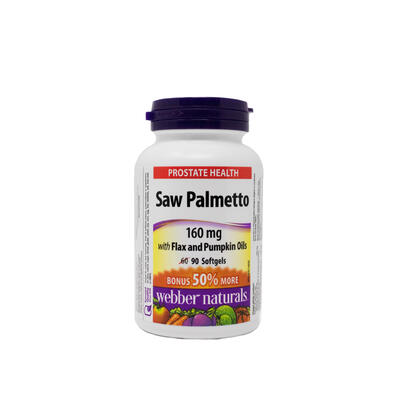 Webber Naturals Saw Palmetto With Flax And Pumpkin Oils 160 mg x 90 Soft Gels