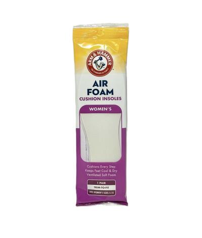 Arm & Hammer Women Air Foam Cushion Insoles Size 5-10 1 pair