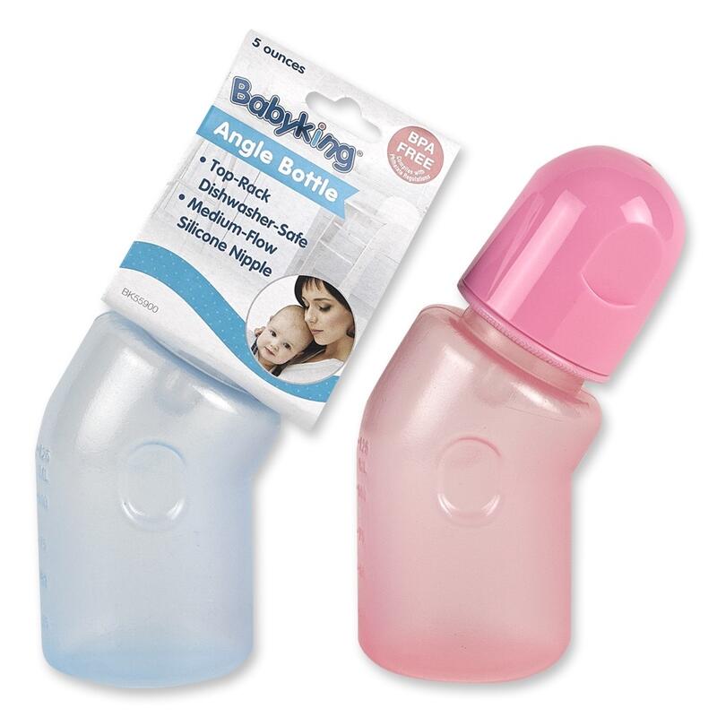 Baby King Angle Bottle Medium-Flow Assorted 5oz: $3.00