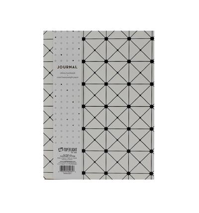 Top Flight Crisscross Cream Leatherette Journal 6X8