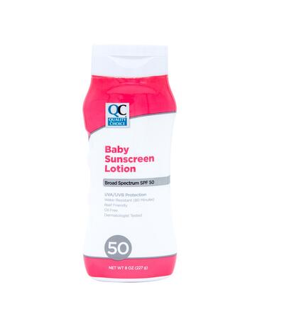 QC Baby Sunscreen Lotion SPF50 8oz: $23.00