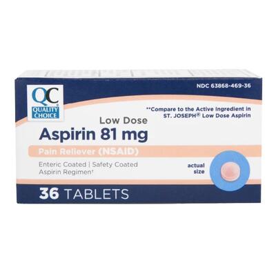 QC Aspirin 81mg 120 Tabs