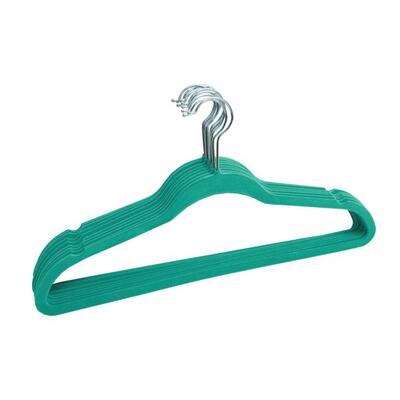 Elle Decor Velvet Hangers Turquoise 10pk: $22.01