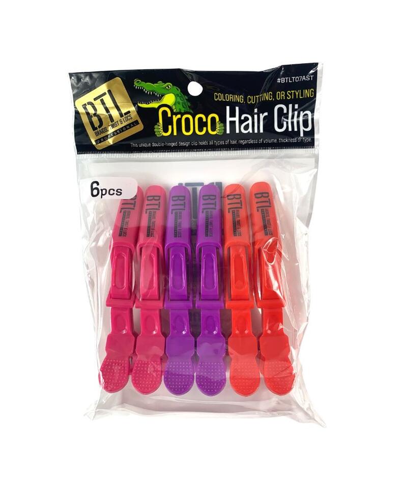 BTL Croco Hair Clip Assorted 6 pieces