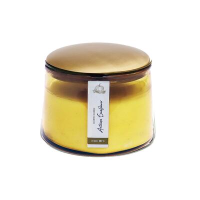 Jar Candle Conical The Orchid Autumn Sunflower Gold Lid 14oz