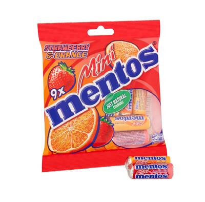Mentos Mini Strawberry Orange Bag 94.5g: $6.00