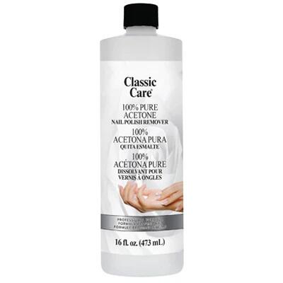 Classic Care Pure Acetone Nail Polish Remover 16oz