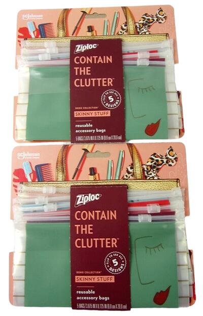 Ziploc Skinny Stuff Reusable Accessory Bag 3.75X8  5ct