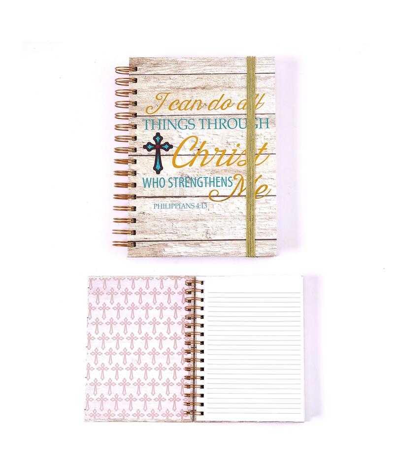 Jumbo Spiral Hot Stamp Religious I Can Do All Things Journal 160 sheets 1 count: $21.00