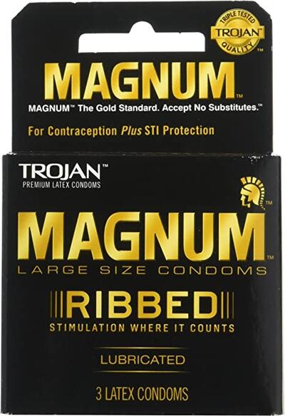 Trojan Magnum Ribbed L 3ct: $10.00