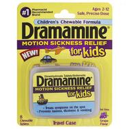 Dramamine Motion Sickness Relief For Kids 8 Tabs: $22.00