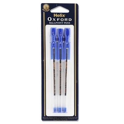 Helix Oxford Stick Ballpoint Pens 6pk