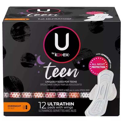 Kotex Teens Ultra Thin Pads With Wings Overnight 12 Count: $29.50