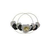 Wall Photo Frame Round Black, Gold & White Flowers 1 count: $0.00
