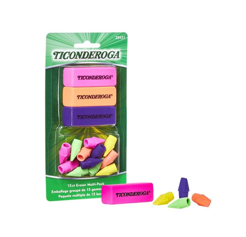 Eraser Combo Set, Neon, 3 Beveled, 12 Wedge