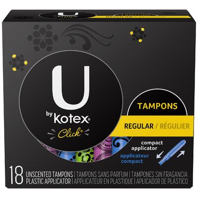 U By Kotex Click Unscented Tampons Regular 18 count