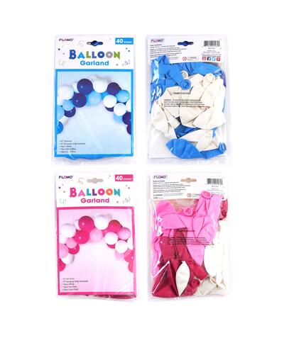 Baby Celebration Ballon Garland Kit Girl/Boy Assorted 40 pack