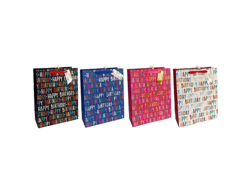 Paper Bag Embossed Birthday Jumbo Assorted 1 count